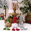 Christmas Decorations Striped Knitted Hat Rudolph Reindeer Hanging Legs Faceless Doll Dwarf Figurine for Home Holiday Decor