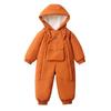 Schneeanzug für Baby Herbst Winter Warm Wasserdicht Overall für Mädchen Jungen Doppelreißverschluss Strampler Mit Kapuze Fleece Mantel Jacke Oberbekleidung Kinder Einteiliger Skianzug
