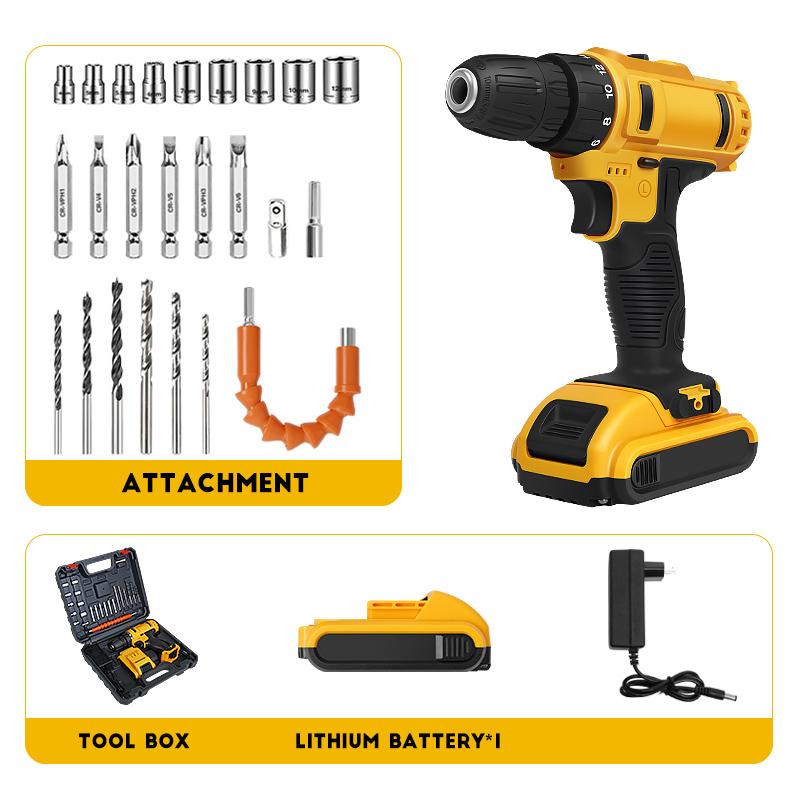 

21 В аккумуляторная электрическая дрель набор перезаряжаемая отвертка литиевая батарея бытовой многофункциональный 2 скоростной электроинструмент us