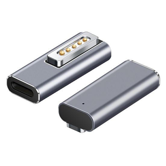 Adapter Ladegerät Schnellladung Magnetisch Aluminiumlegierung PD USB C zu Mag-Safe 2 Stromkonverter für MacBook Air/Pro