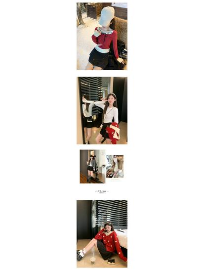 Women's A-line High Waist Pleated Woolen Skirt - Spring/Autumn 2025 College Style