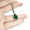 Water Drop-Shaped Aquamarine Pendant Temperament Inlaid With Imitation Emerald Yellow Zirconium White Gold Necklace Women