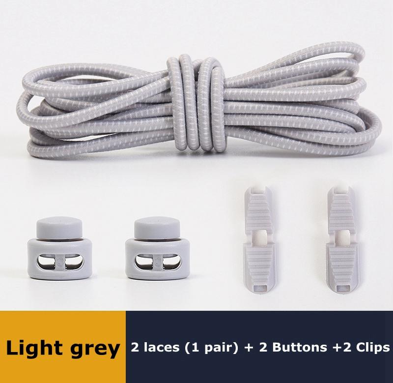 Lacets sans nœuds Lacets sans cravate Baskets Plastique Verrouillage solide Élastique Rond Lacets de chaussures pour Enfants Adultes Personnes âgées Taille unique