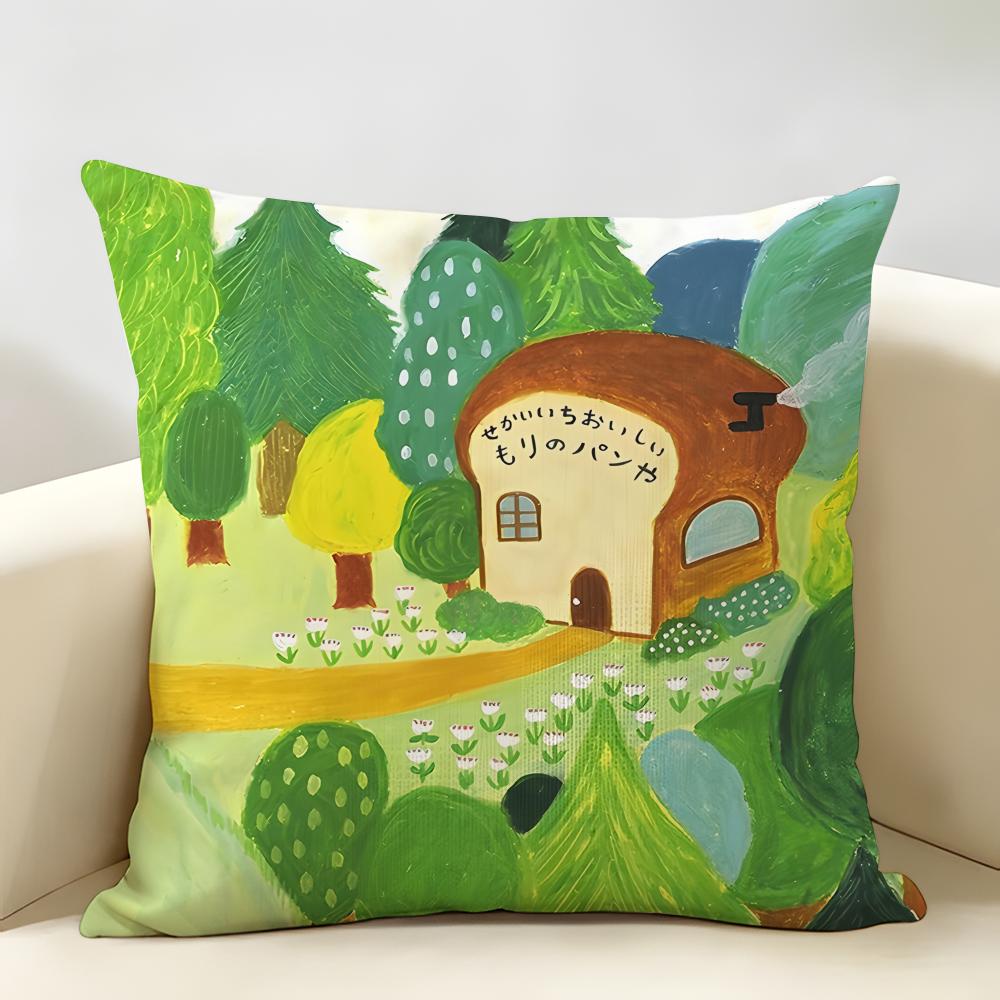 Book BBread Thief Cute Cushion Cover Natural Linen Organic Fabric DoubleSided Printing Room Sofa Decor Pillow Case