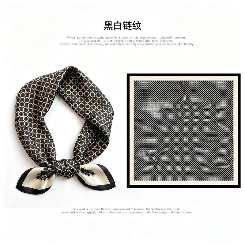 [111 mulberry silk] Korean version of classic cashew nut flower bag headscarf, small square scarf, shirt, suit, thin silk silk scarf
