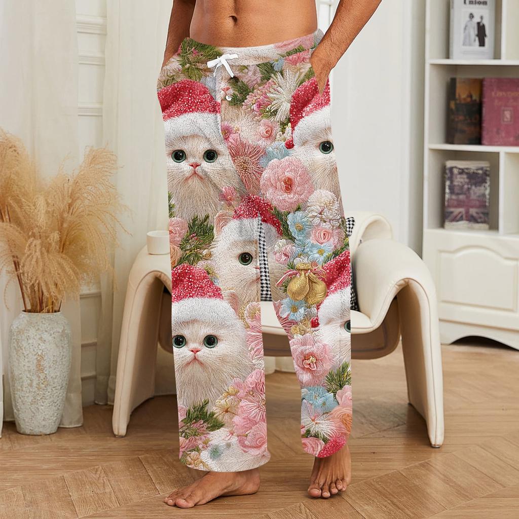 Pantalones de Navidad para Hombre, Pantalones Casuales para Dormir
