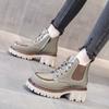 Fashion Punk Style Combat Platform Female Ankle Boots Chunky Elastic with Laces Lace-up Booties Footwear Short Shoes for Women 2024 New