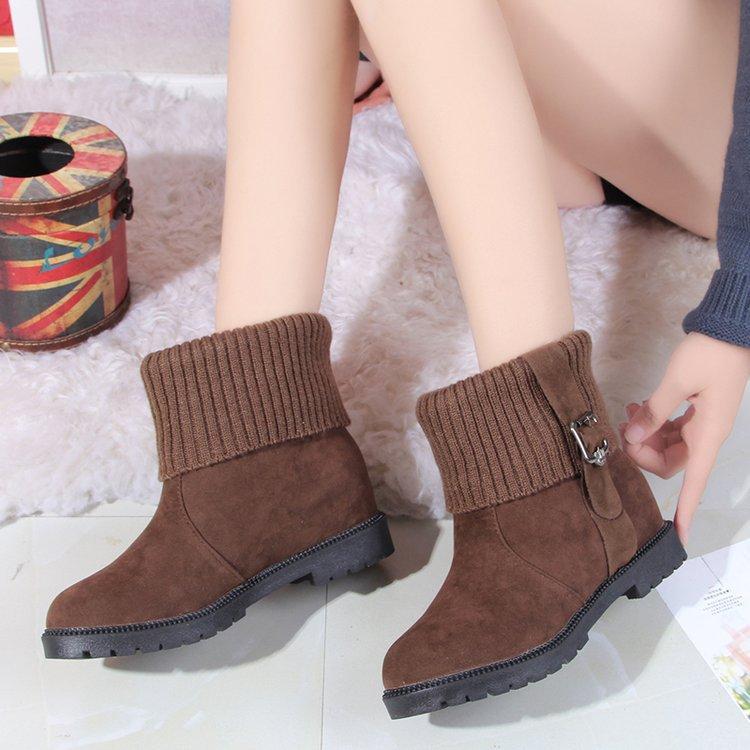 Winter New Velvet Warm Flat Mother Cotton Shoes Fashionable Versatile Durable Snow Boots Women