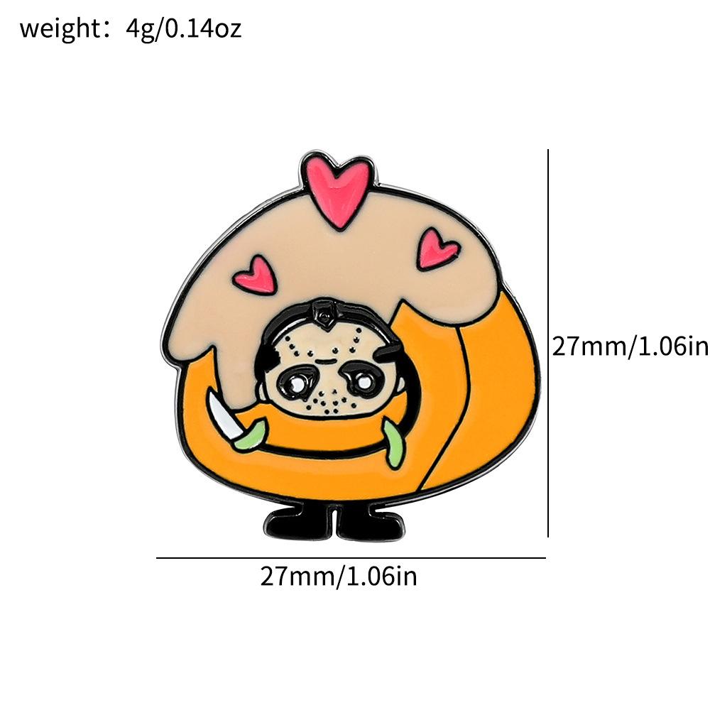 Брошь с персонажами европейских и американских фильмов ужасов и сериалов Серия Хэллоуин Личность Забавная Еда Клоун Призрак Ребенок Металлическая Значок