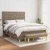 3137393 vidaXL Divan Bed with Mattress Taupe 140x190 Cm Fabric