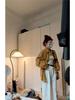 Women's Retro Yellow Striped Plaid Shirt Jacket, Sun Protection, Mid-Length Top for Spring and Autumn