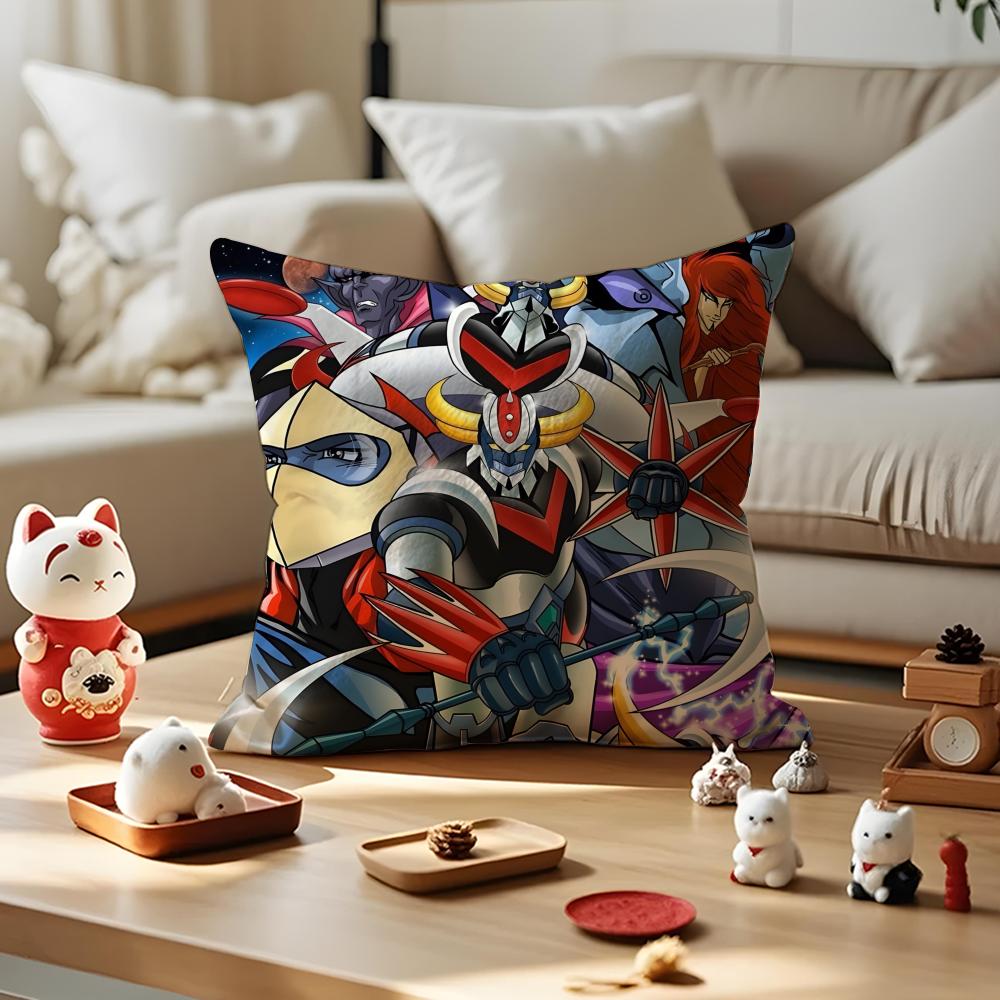 M-Mazinger Z Cushion Cover Silky Short Plush With Invisible Zipper Dustproof Sofa Pillow Cover For Home Decor