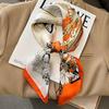 Elegant Floral Scarf for Lady Fashion Square Silk Neck Kerchief Bandana Foulard Soft Hairbands Women  New Bufanda
