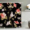 Floral Bath Curtain Decorative Shower Panel Waterproof Polyester Printed Home Decoration Customizable Size Options Available Pin