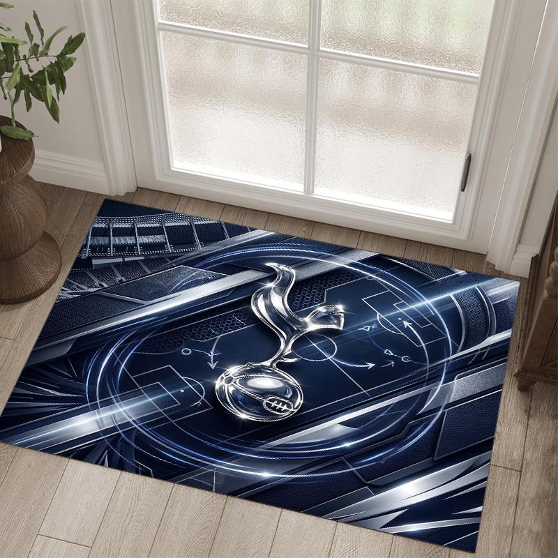 Tottenham Hotspur Design Crystal Velvet Carpet Cozy Non?Slip Printed Rug For Bedroom Living Room Entrance