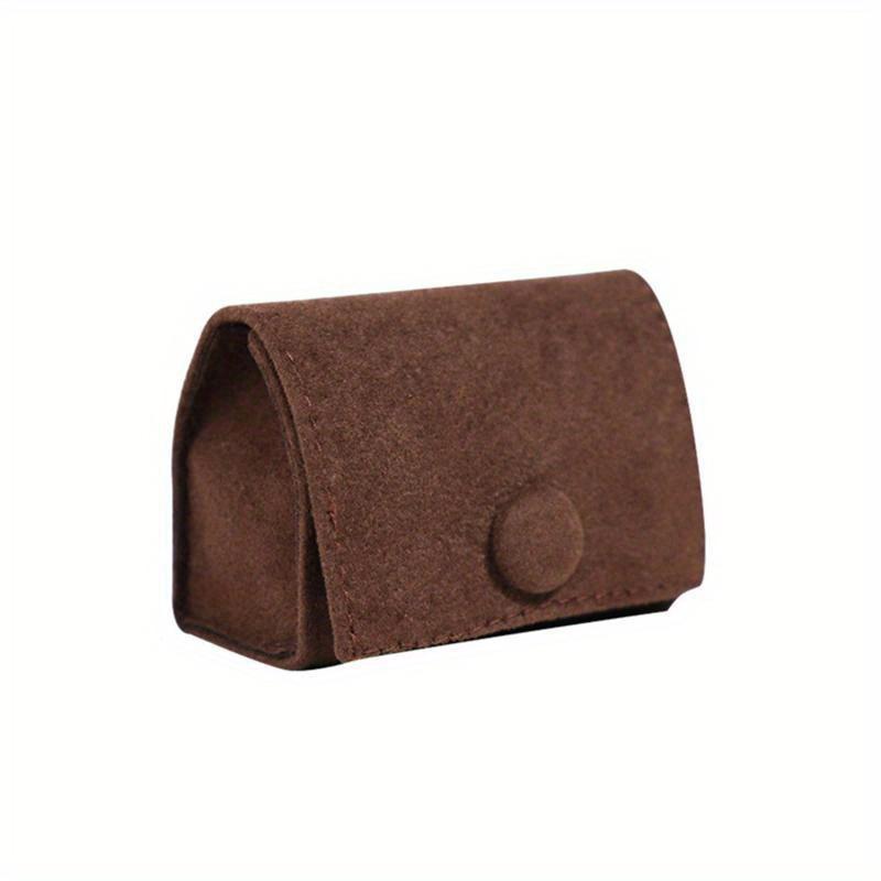 

Мягкая бархатная шкатулка для украшений, переносная сумка для хранения сережек и колец, квадратная органайзерная упаковка для ювелирных изделий, чехол для браслета темно-коричневого