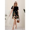 2026 Summer New Style Ladies Elegant Fashion Casual Printed Dress Slim Short-sleeved Round Neck Mini Office Dress Ladies