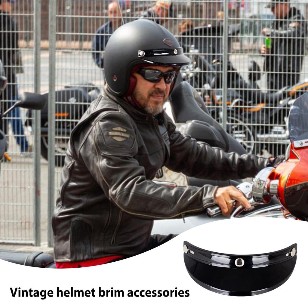 Bike Visor,retro Helmet Universal Brim 3 Button Brim Motorcycle Hat Visor 3 Clip Design