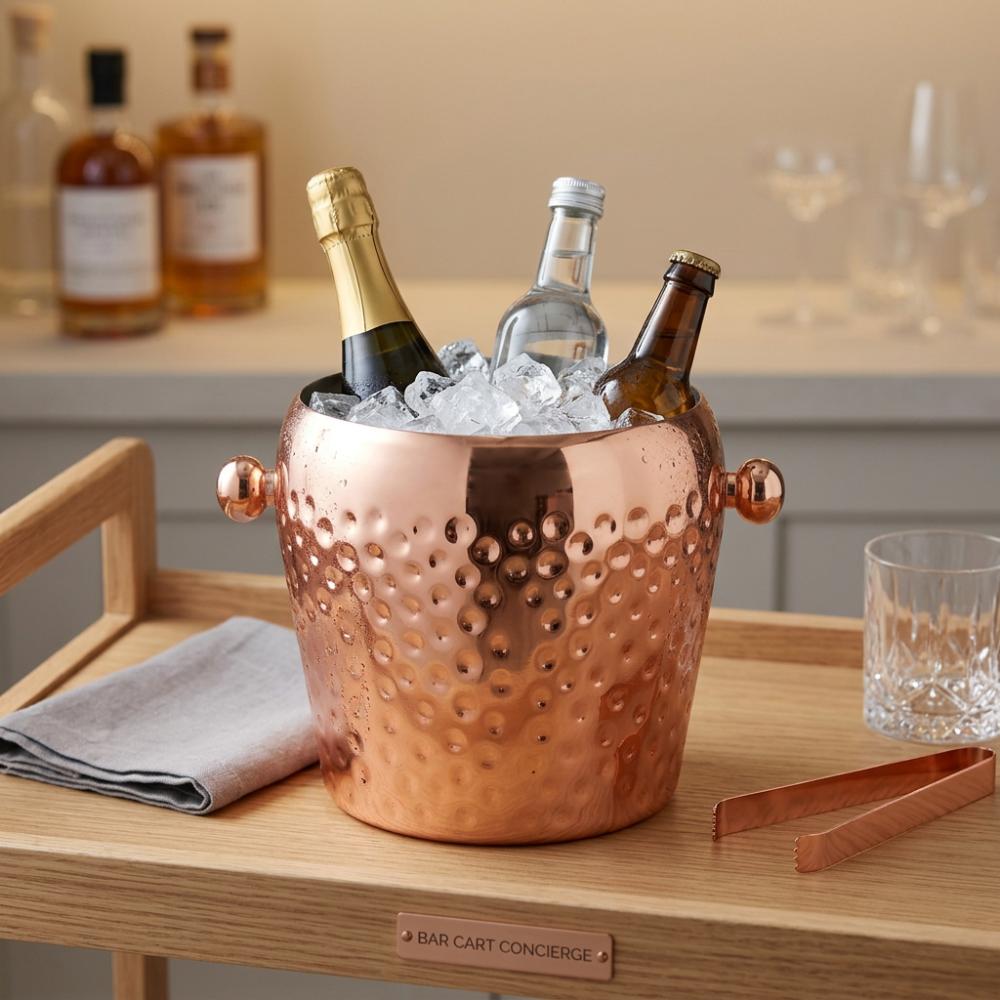 1 Liter Insulated Ice Bucket Hammer Point Champagne Bucket Insulated Wine Bucket  Home