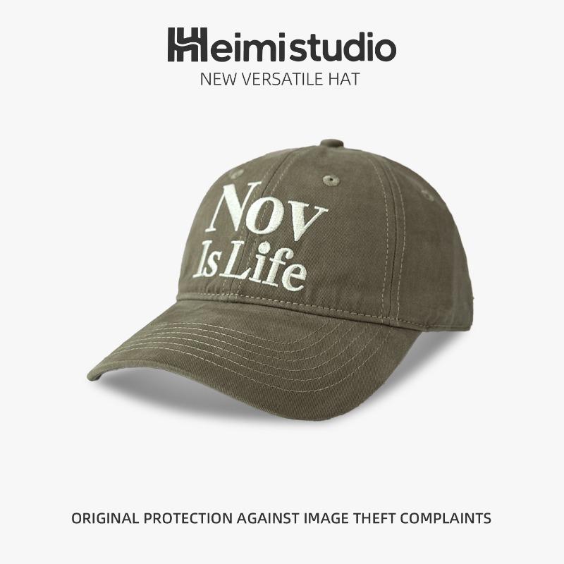 25 Early Autumn New Soft Top Letter Embroidered Baseball Cap Men and Women Peaked Cap Widened Hat Tide