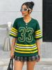 Amerikanisches Baseball-Nummer-bedrucktes kurzärmeliges T-Shirt V-Ausschnitt Locker Trendige Streetwear Y2K Top Sommer Damen-T-Shirts