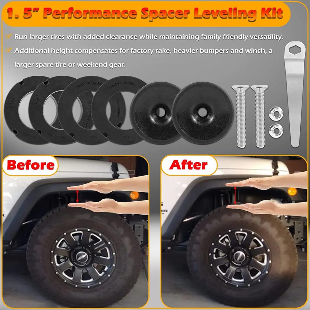 Spacer Leveling Kit Without Shock Absorbers High Performances Spacer Leveling Lift for 2020 To Current 1155300