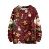 Women's Fashion Casual Long Sleeve Christmas Printed Round Neck Knitted Top
