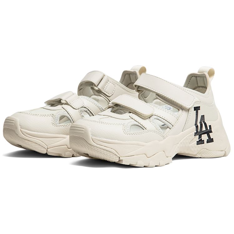 MLB Sandal Chunky Mask Lightweight Breathable Height Increasing Creek Shoes Unisex Shoes Cream 3ASDCH133-07CRS