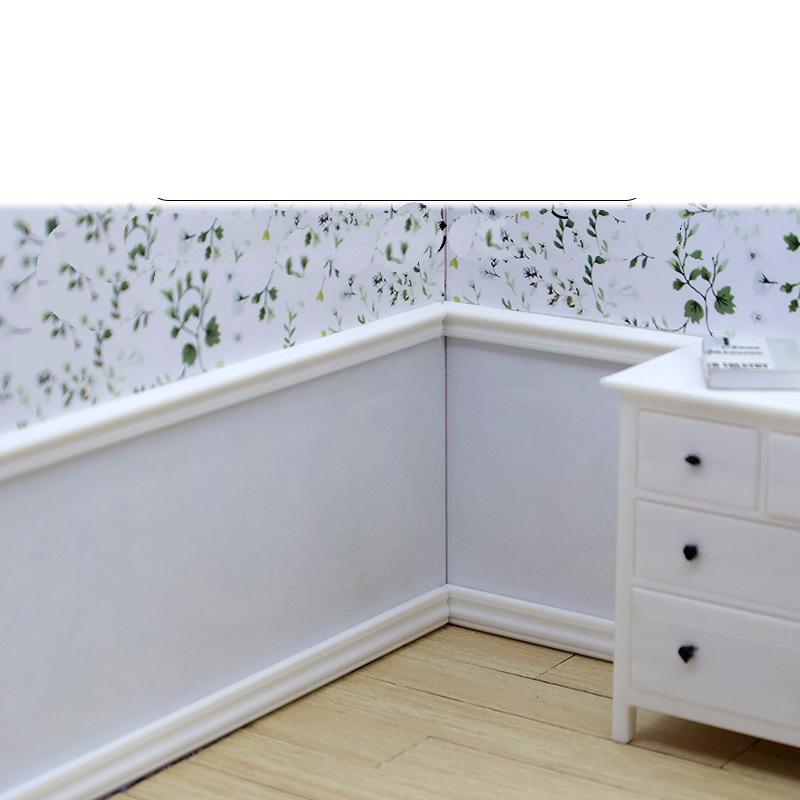 2PCS 1:12 Dollhouse Miniature Skirting Line Mini Waistline Bathroom Living Room Decor Plaything Doll House Accessories