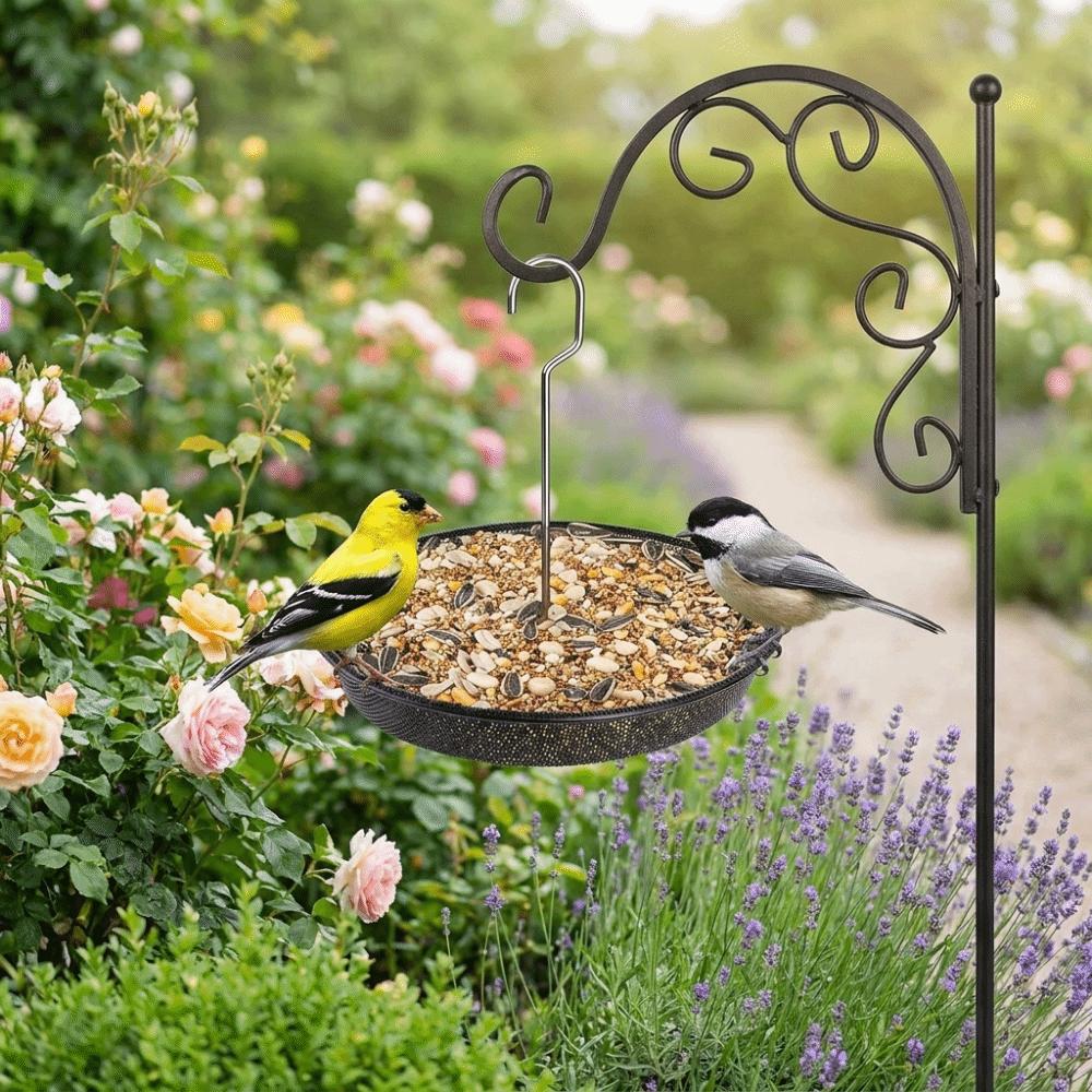 Large Capacity Hanging Bird Feeder Rustproof Bird Food Tray Creative Wild Bird Feeder  Courtyard