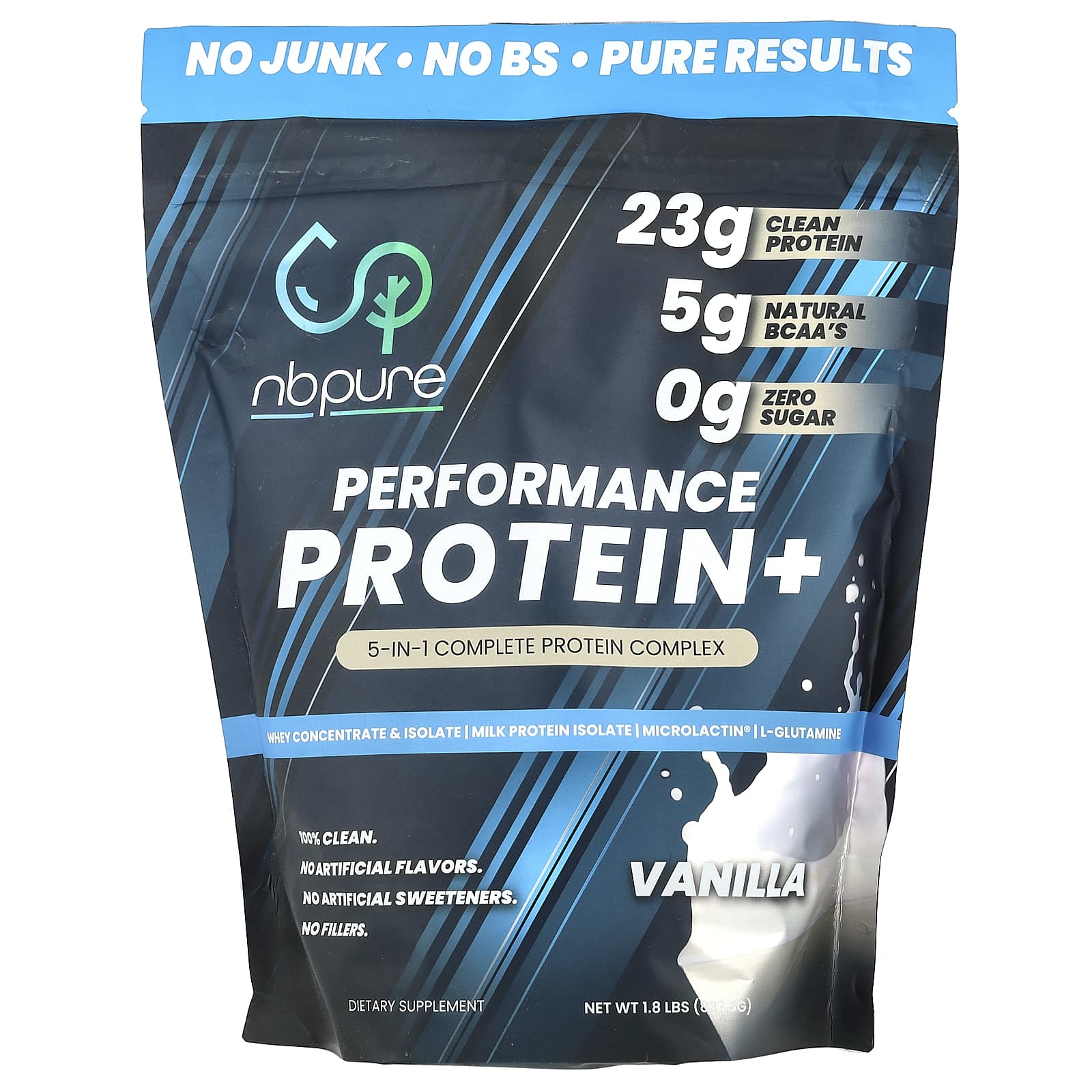 

NB Pure, Performance Protein+, Vanilla, 1.8 lb (837.5 g)