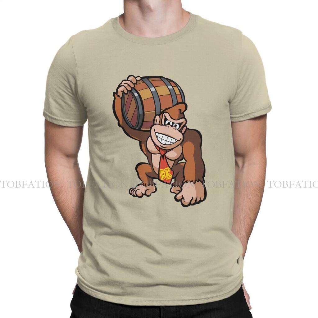 2026 New with Barrel O Neck Causal T Shirt Donkey Kong Game Pure Cotton Basic T Shirt Mans Clothes Fashion Oversized Big Sale