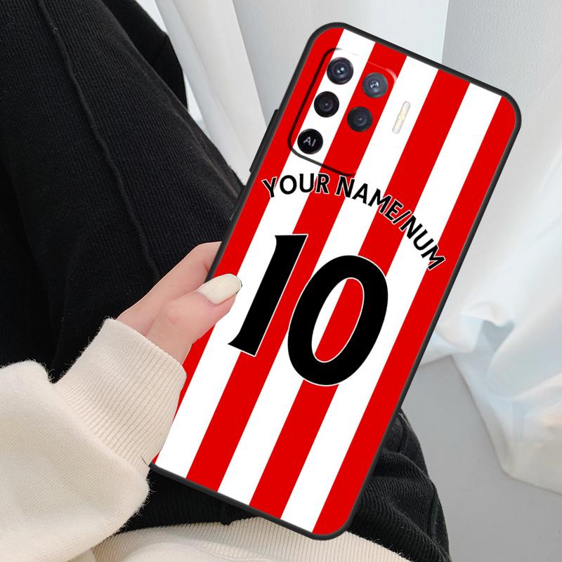 Personalised Football Number Strips Phone Case For OPPO A5 A9 2020 A31 A53 A53S A1K A15 A16 A52 A72 A83 A91 A93 A54 A74 A94
