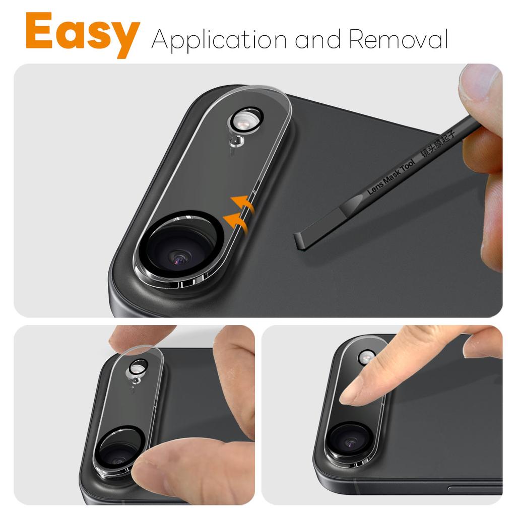 NORTHJO 2Pcs For iPhone 17 Air Camera Lens Protector Black Circles 3D Full Coverage Clear Tempered Glass Lens Film