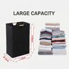 Foldable Cotton & Linen Laundry Basket with Large Capacity for Clothes and Toy Storage - Handheld Bathroom Hamper.