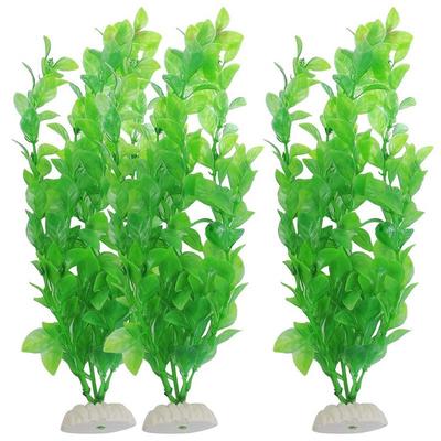 Decoraciones de plástico para acuario, planta de plástico Artificial verde, hierba para pecera, ornamento de acuario