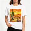 Van Gogh Style Desert Camel Cactus Graphic T Shirt Unisex Unisex Vintage Artistic Streetwear Casual Short Sleeve Tee Tops
