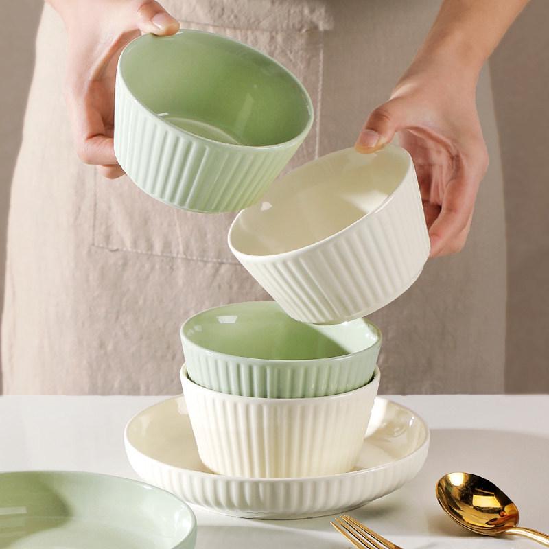 2025 New Model: 10-Piece Ceramic Bowl Set - Underglaze, Microwave-Safe, High Aesthetic Appeal for Rice & Noodle Soup.