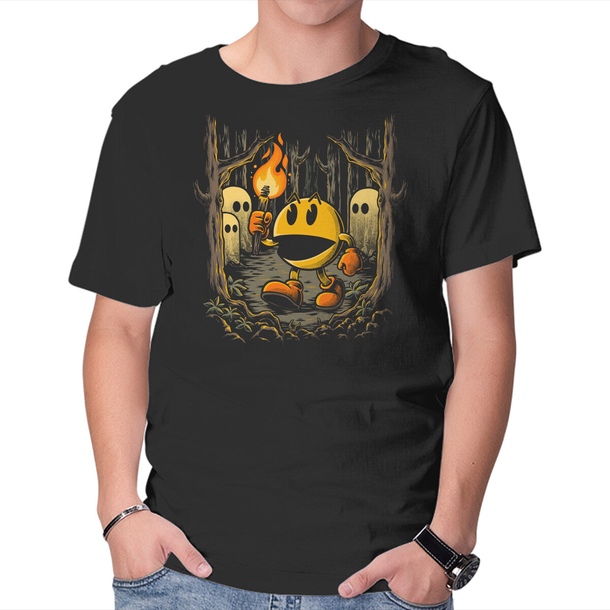 Unisex Crew Neck T-Shirt Game Forest Ghosts Graphic Short Sleeve Casual Tee XS