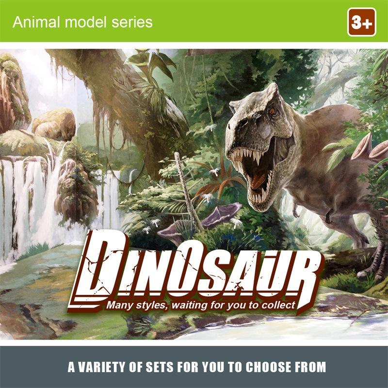 12Pcs Jurassic Tyrannosaurus Triceratops Stegosaurus Animal Model Small Dinosaur Canned Storage Static Ornament