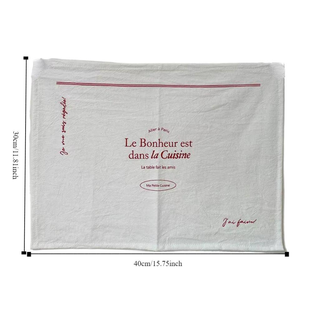 2PCS with English Red Word Printed Meal Mat Pure Cotton Cover Cloth Creative Table Napkins  Home