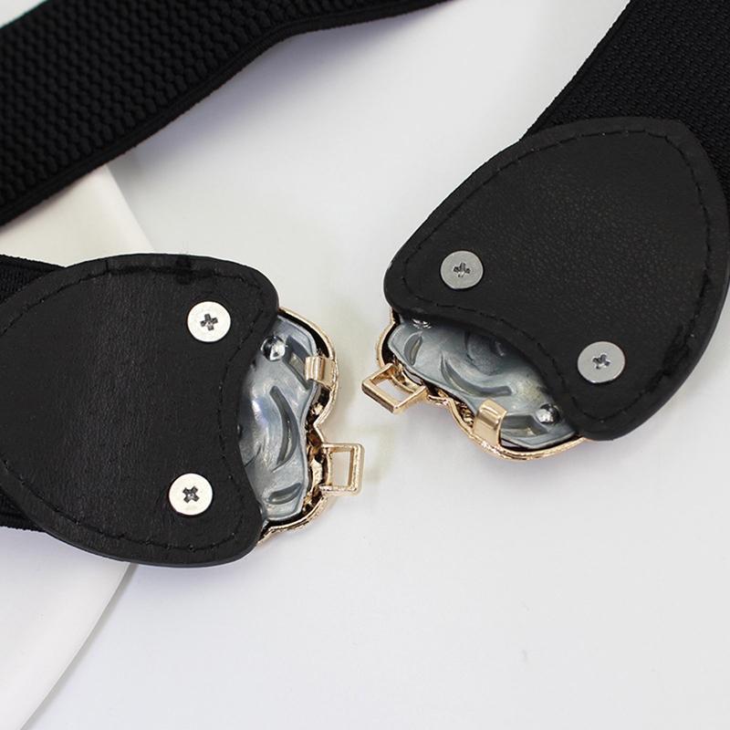 Retro Flower Shape Buckle Wide Elastic Waist Belt For Ladies Dresses Waist Belt Clothing Accessories Party Decoration