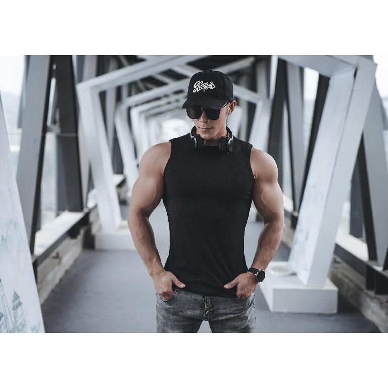 Новый спортивный жилет мужской свободный летний чистый хлопок фитнес и бодибилдинг быстросохнущий безрукавка плечо белая базовая рубашка без рукавов футболка M