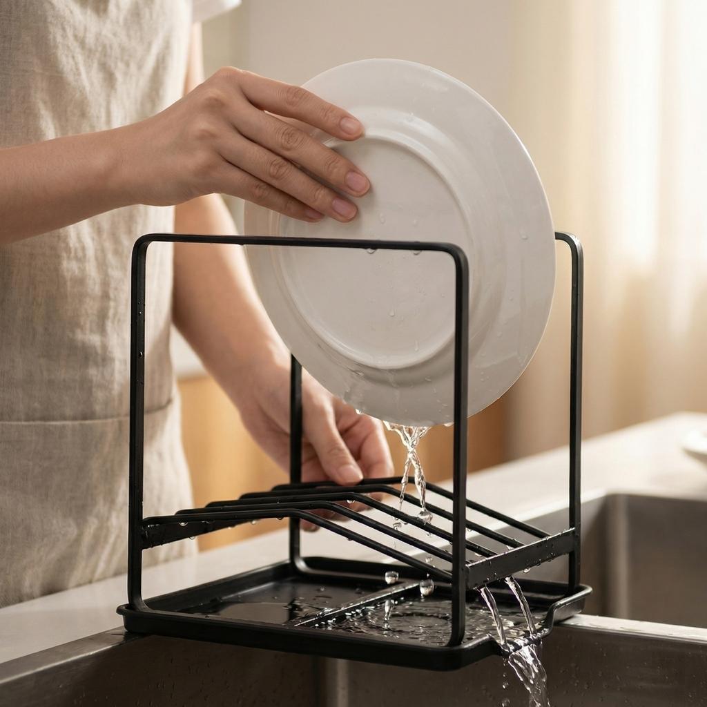 English: Japanese Kitchen Dish Rack Plate Storage Holder Bowl Tray