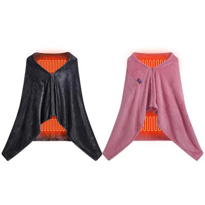 Manta Térmica USB de Coral Fleece con 3 Niveles de Temperatura, Manta Térmica Inalámbrica, Chal Térmico Inalámbrico para Acampar al Aire Libre