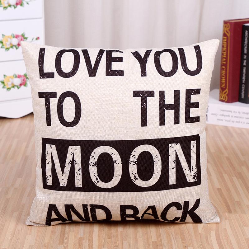 Creative life letter hug pillowcase home decoration car sofa cushion set outdoor products