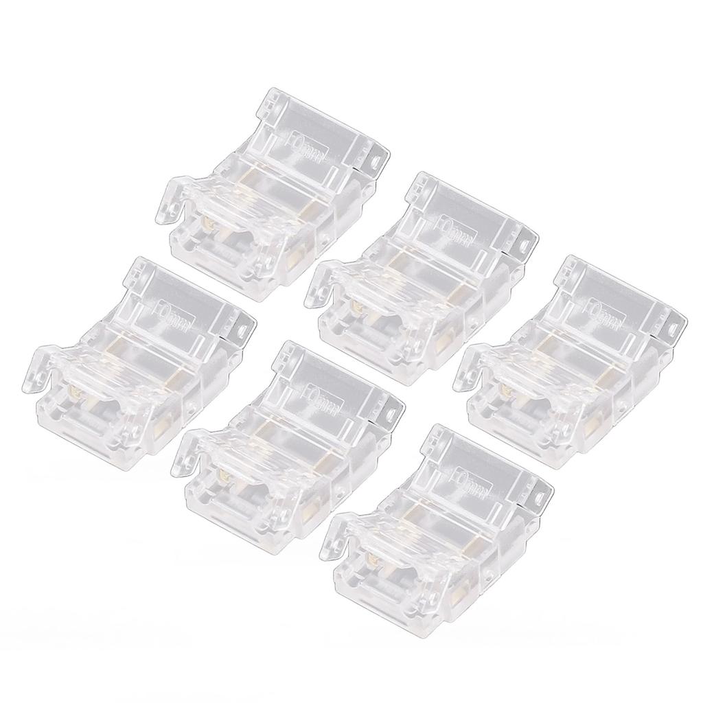 20PCS LED Strip to Wire Connector 2 Pin Transparent Solderless Gapless LED Adapter Connectors