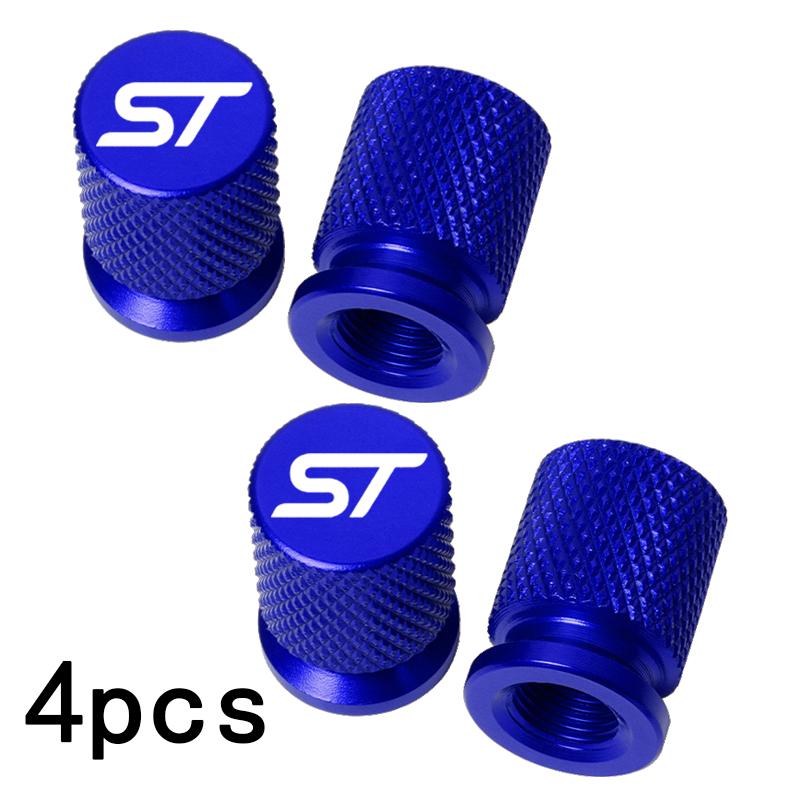 XXUI3 4pcs For Ford ST FOCUS 2 3 Mondeo Fiesta Kuga MK2 MK3 MK4 Car Wheel Tire Valve Caps Tyre Stem Covers Airdust Waterproof
