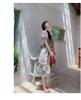 French Retro Floral Puff Sleeve Dress - Summer 2025 Waist-Slimming Holiday Beach Style