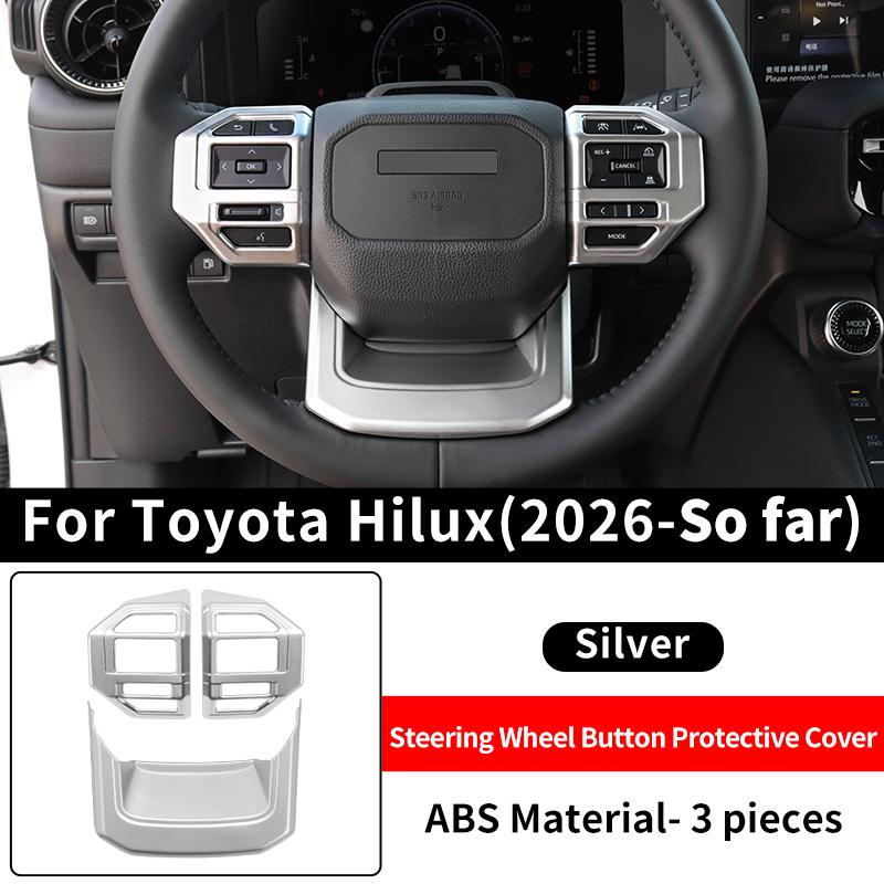 For 2026 Toyota Hilux SR SR5 Steering Wheel Button Protection Cover Anti Scratch Decorative Upgrade Car Interior Accessories
